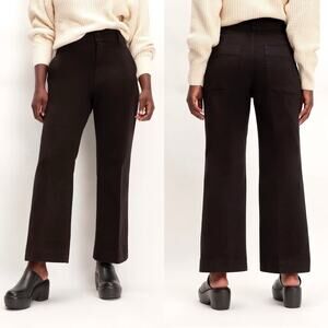 Everlane The Organic Kick Flare High Rise Ankle Pant Black Women 4 NWT